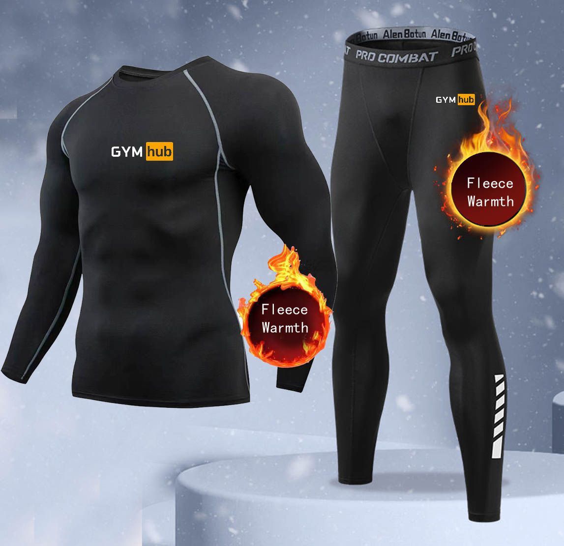 Thermal Long John - Nieuwe 2-delige winter warme heren ondergoedset,